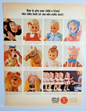 Mattel Walking and Talking Dolls Vintage Original 1965 11x14 ad picture