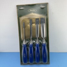 Vintage Marple's 4 Pc  Bevel Edge Paring Chisel Set Made in England NOS picture