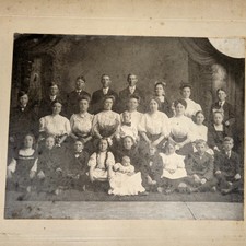 c1900s Victorian Family Group Portrait Real Photo Cabinet Card Children 13