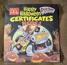 VINTAGE 1989 MCDONALDS WHO FRAMED ROGER RABBIT HALLOWEEN CERTIFICATES AD POSTER  picture