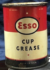 Collectible Vintage Esso Chassis Grease Can 1 Pound Gas & Oil picture
