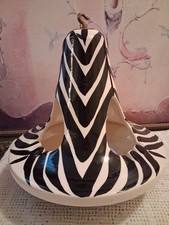 Vintage MCM with Art Deco Flare Zebra Style Hanging Ashtray picture