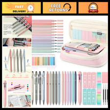 56 PCS Aesthetic School Supplies Set - Large Pencil Case, Pastel Highlighters & picture