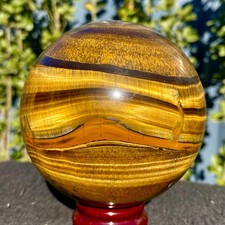2.55LB Large Natural Tiger's Eye Ball Quartz Crystal Sphere Gem Healing Décor picture