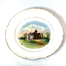 WHITEHALL High School WI WISCONSIN Antique Souvenir China TRINKET DISH PLATE picture