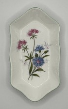 Vintage Crown Staffordshire Trinket Dish Wild Flowers Fine Bone China England picture