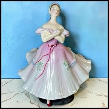 Vintage Royal Doulton The Ballerina Figurine HN2116 Pink Tutu Dancer Fan 1950s picture