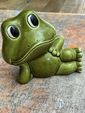 VTG 1970’s | Neil The Frog | GREEN | Ceramic | Piggy Bank | Coin Bank picture