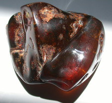 Beautiful Cherry RED Dominican Amber Fossil Gemstone LARGE 52 gram Piece picture