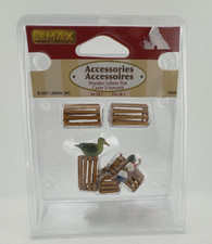 VINTAGE Lemax 14636 Harbor Village Accessories Wooden Lobster Pots-Set of 3 picture