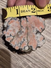 HUGE 91g Rare Salmon Pink Datolite + Native Copper picture