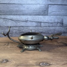 Antique Victorian Metal Turtle Figural Gas Heater Curling Iron Holder Burner picture