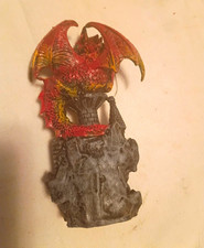 Red Dragon Castle Ruins Statue Figurine, Fantasy Dragon Theme picture