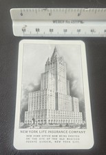 Vintage 1928 Advertising Wallet Calendar Card New York Life Insurance Building  picture