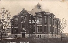 Ohio Postcard Real Photo RPPC c1910 NEW LONDON High School Building picture