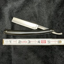 Vintage Brown Razor Co Little Valley NY 5/8 Straight Razor Black Scales USA picture