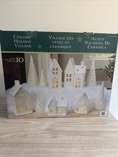 Ceramic Holiday Village 10 Piece Set New Open Box Costco ITM./ART. 1601419 picture