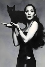 Charming CHER with a Black CAT Image - 5 x 7 inch Photo Print picture