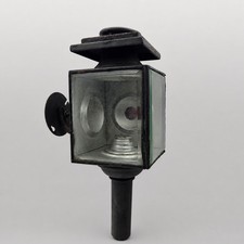 Antique 1890s-1910s Carriage Buggy Spring Candle Side Lamp Red Lens 15
