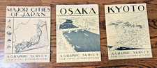 1945 WWII Major Cities Japan Maps Civil Affairs Folder Osaka Kyoto US Military picture