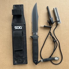 SOG Seal Team Elite Tactical Knife 7” Blade Serrated Edge & Sheath - Nice picture
