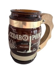 Cedar Point Vintage Souvenir Mug 70s Siesta Ware Glass Ohio Roller Coasters picture