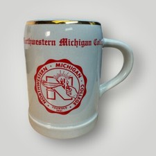Vintage Northwestern Michigan College Beer Stein Coffee Mug W C Bunting Co 1/2 L picture