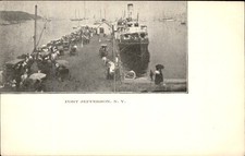 Port Jefferson New York NY Harbor Pier c1900s-10s Vintage Postcard bhn picture