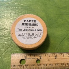 Vintage Lincoln Dental Supply Philadelphia PA Paper Articulating Blue In Box WW2 picture