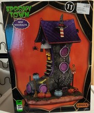 Lemax Spooky Town Halloween Village Spiderweb Manor Exterior Lights picture
