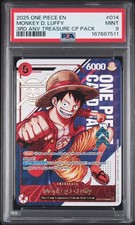 RARE PSA 9 ONE PIECE MONKEY D. LUFFY 3RD ANNIVERSARY TREASURE CAMPAIGN #014 picture