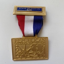 2004 Republican National Convention State Delegation Aide Badge George W. Bush picture