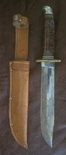 RARE Western USA Vietnam Era L46-8 Fixed Blade Bowie Fighting Knife and Sheath picture