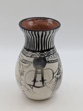 Tzintzuntzan Vase, Mexican Folk Art, Baile Folklorico Michoacan Folk Art Vintage picture