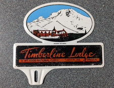 Vintage Metal Timberline Lodge Mt Hood National Forest OR License Plate Topper picture