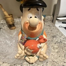 Westland Giftware Fred Flintstone & Pebbles Cookie Jar Item No. 21708  no box  picture