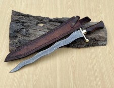 Hand Forged Damascus Steel Shashka Inspired Sword 28 Blade picture