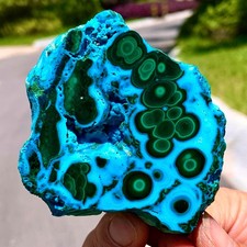 179G Natural Chrysocolla/Malachite transparent cluster rough mineral sample picture