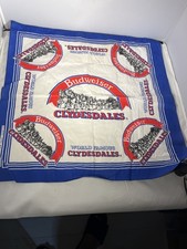 Vintage Budweiser World Famous Clydesdales Bandanna Beer Bar L picture