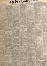 Vintage Johnstown Flood June 1, 1889 NEW YORK TIMES News Article picture