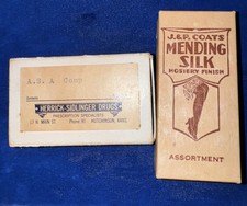Antique Edwardian Sewing Notions Lot w Boxes | Snaps MOP Tie Clip Boy Scouts picture