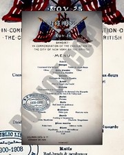 1893 Delmonico's Restaurant Banquet Menu Celebrate Evacuation British 8x10 Photo picture