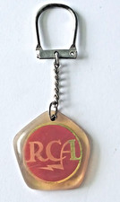 Rare Vintage Lucite Pentagram Keychain RCA Nipper Dog & Gramophone picture