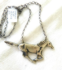 NWT Navajo Tonys Yazzie Running Horse Pendant Necklace 925 Sterling Silver  picture