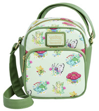 Loungefly Crossbody Bag: Grass-type Pokémon Eevee & Friends Floral Print Green picture