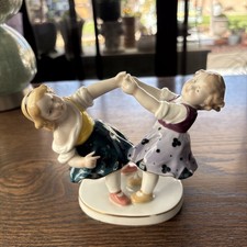 Antique Karl Ens Volkstedt Porcelain Figurine Dancing Girls Germany Hand Painte picture