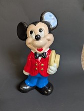 Vintage 1970s Disney Mickey Mouse Ceramic Figurine Markings w/covered coin slot picture