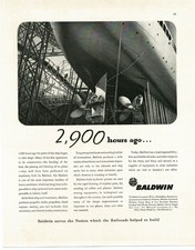 1942 Baldwin Locomotive Works Building Parts For Warships art WWII Vintage Ad picture