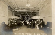 Pittsburg KS Kansas Besse Music House Interior Piano Store 1906 RPPC COPY picture