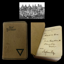 RARE WWI Named A.E.F. Infantry Soldier's New Testament Bible Western Front Lines picture